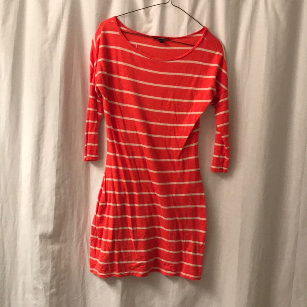 Express Coral Stripe Dress